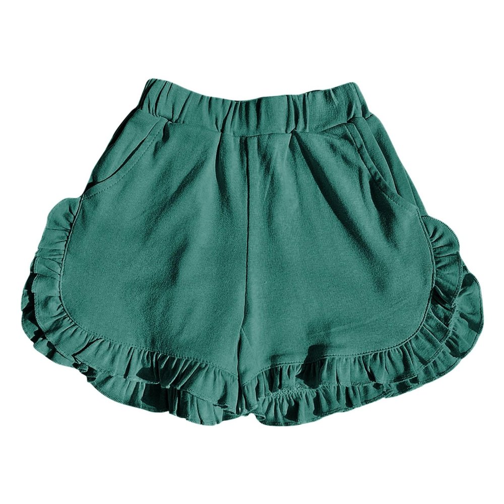 Toddler Girls Ruffles Shorts Pants Kids Baby Workout Fashion Skirt Shorts Beach Shorts Pull on (Green, 18-24 Months)