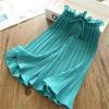Girl's Flowy Wide Leg Pants Loose High Casual Solid Pants with Belt for Kid Toddler Elastic Waist (Green, 6-7 Years) view 2