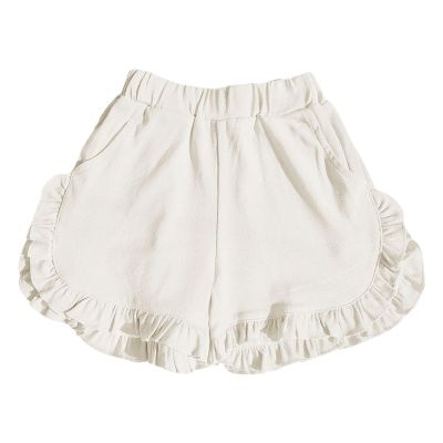Toddler Girls Ruffles Shorts Pants Kids Baby Workout Fashion Skirt Shorts Beach Shorts Pull on Shorts (White, 5-6 Years)