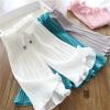 Girl's Flowy Wide Leg Pants Loose High Casual Solid Pants with Belt for Kid Toddler Elastic Waist (White, 4-5 Years) view 4