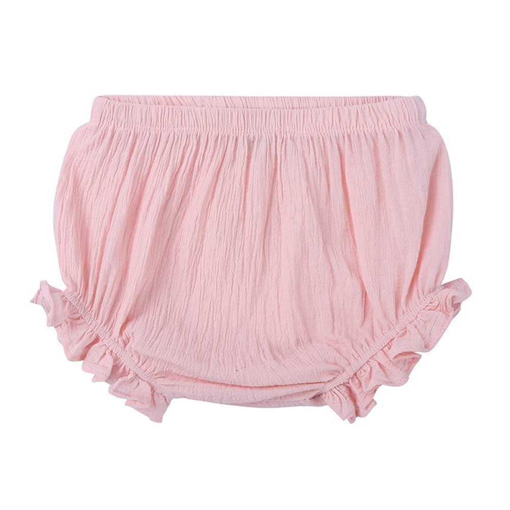 Newborn Baby Girls Boys Bubble Shorts Infant Bloomer Cotton Linen Blend Cute Shorts Loose Ruffle (Pink, 18-24 Months)