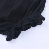 Newborn Baby Girls Boys Bubble Shorts Infant Bloomer Cotton Linen Blend Cute Shorts Loose Ruffle (Black, 12-18 Months) view 2