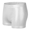 Girls Team Basic High Waist Metallic Dance Short Gym Athletic Sequin Shorts Tumbling Bottoms Quick (Silver, 3-4 Years) view 3