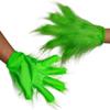 Bnikion Green Monster Gloves for Adults Teens Plush Furry Gloves Halloween Cosplay Party Santa Costume Accessories Christmas Tree Decoration Props view 3