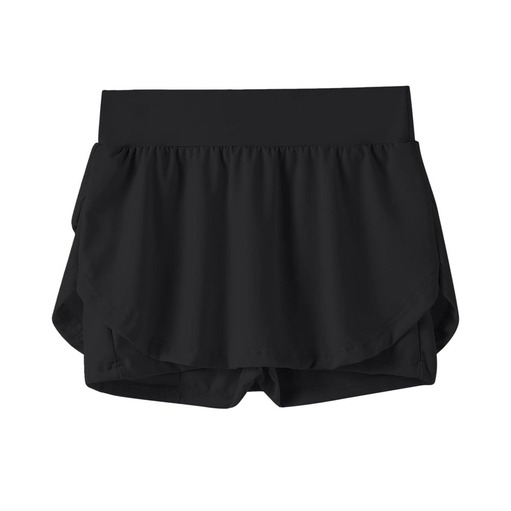 Girls Butterfly Shorts Skirts Built in Shorts Athletic Tennis Skorts Flowy Toddler Girl Fitness (Black, 12-13 Years)