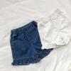 Toddler Baby Girls Denim Shorts Ruffles Jeans Shorts Hem Kids Baby Summer Fashion Workout Pull on (White, 4-5 Years) view 2