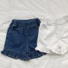 Toddler Baby Girls Denim Shorts Ruffles Jeans Shorts Hem Kids Baby Summer Fashion Workout Pull on (White, 4-5 Years) view 4