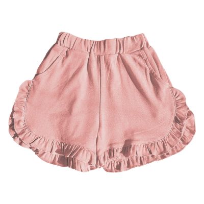 NineFit Basics Toddler Girls Ruffles Shorts Pants Kids Baby Workout Fashion Skirt Shorts Beach Shorts Pull on (Pink, 12-18 Months)