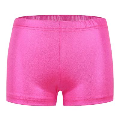 Girls Gymnastic Shorts Sequin Ballet Dance Shorts Metallic Gym Shorts for Toddler Biker Short (Hot Pink, 3-4 Years)