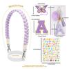 Cup Accessories Set for Stanley Cup 30oz 40oz, Water Bottle Cup Handle Strap Letter Charms Sticker & Butterfly Straw Cover Topper (Purple K) view 2