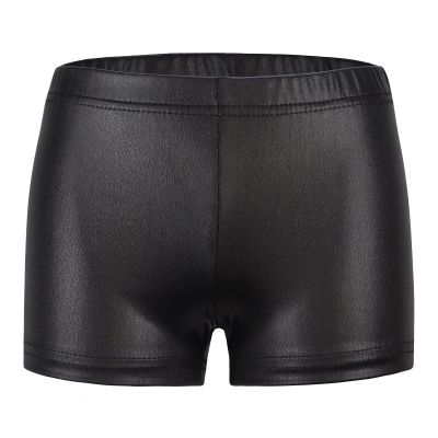 Girls Gymnastic Shorts Sequin Ballet Dance Shorts Metallic Gym Shorts for Toddler Biker Short (Black, 3-4 Years)