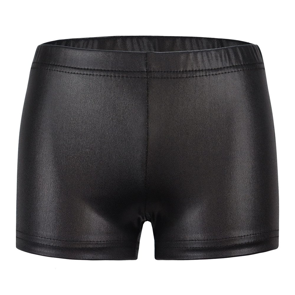 Girls Gymnastic Shorts Sequin Ballet Dance Shorts Metallic Gym Shorts for Toddler Biker Short (Black, 3-4 Years)