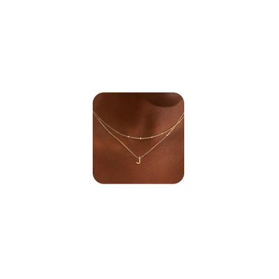 LEXODY Gold Initial Necklaces for Women, 14k Gold Plated Round Letter A-Z Pendant Necklace Trendy Capital Monogram Necklace Dainty Name Pendant Necklace for Women Jewelry Gifts