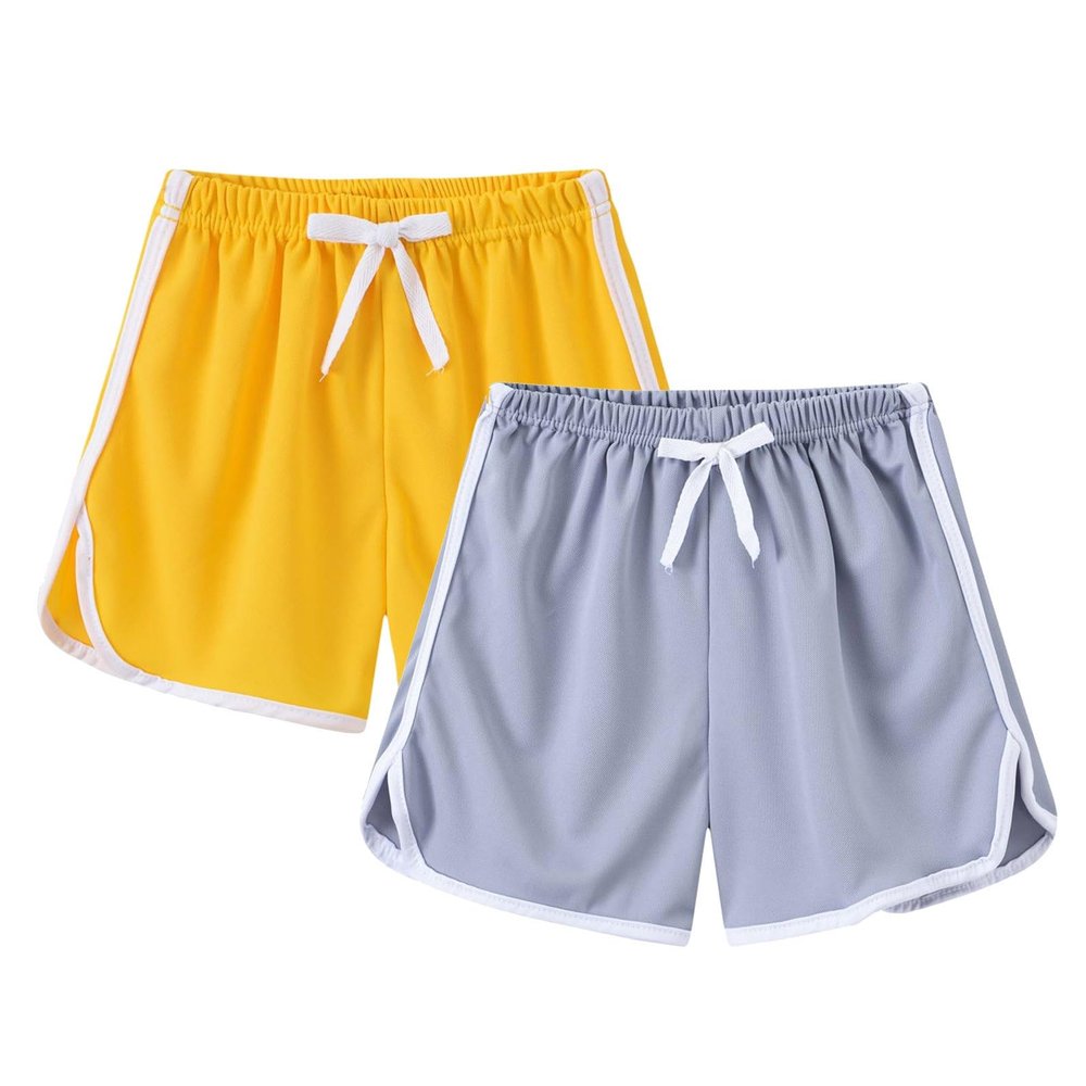 2 Pack Toddler Girls Soccer Basketball Shorts Little Kids Solid Color Athletic Volleyball Sports (M, 18-24 Months)