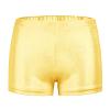Girls Team Basic High Waist Metallic Dance Short Gym Athletic Sequin Shorts Tumbling Bottoms Quick (Gold, 7-8 Years) view 1
