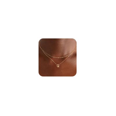 LEXODY Gold Initial Necklaces for Women, 14k Gold Plated Round Letter A-Z Pendant Necklace Trendy Capital Monogram Necklace Dainty Name Pendant Necklace for Women Jewelry Gifts