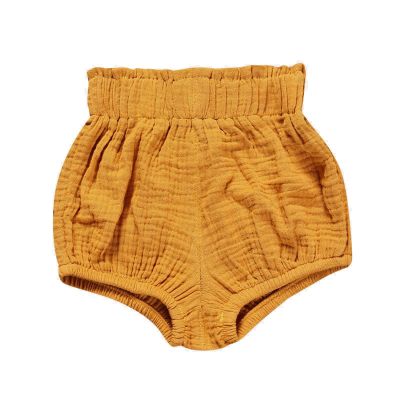 Newborn Toddler Baby Girls Boy Kids Cotton Linen Bloomer Basic Shorts Reusable iaper Cover Cute (Yellow, 9-12 Months)