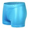 Girls Team Basic High Waist Metallic Dance Short Gym Athletic Sequin Shorts Tumbling Bottoms (Sky Blue, 3-4 Years) view 3