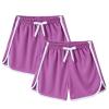 2 Pack Toddler Girls Soccer Basketball Shorts Little Kids Solid Color Athletic Volleyball Sports (Purple, 18-24 Months) view 1