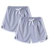 2 Pack Toddler Girls Soccer Basketball Shorts Little Kids Solid Color Athletic Volleyball Sports (Grey, 3-4 Years) view 1