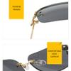 WNCKSQ Sunglasses Women Rimless Sun Glasses Butterfly Rectangle Eyeglasses Sun Glasses UV400,gold black,S view 3