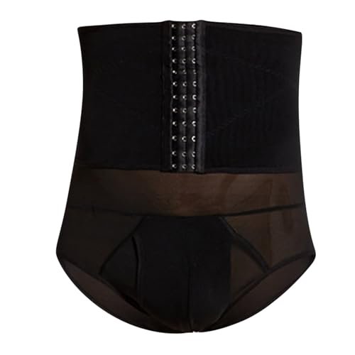 NineFit Basics Men's Compression Shapewear Tummy Control Shorts High Waist Underwear Body Leg Girdle Boxer Briefs Black, Medium