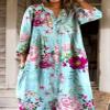 Akivide Women's Summer Boho Floral Print Button Down Shirt Dress with Pocket Casual Colorful Graphic Long Sleeve Maxi Dresses view 2