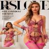 RSLOVE Womens Lingerie Set Sexy - Lace Bodysuit Garter Teddy Lingerie Deep V with Wrist Band 3 Piece Mesh Rose Red L view 2