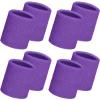 Willbond 8 Pack Wrist Sweatbands Sports Wristbands Tennis Sweatbands Neon 80s Thick Cotton Gymnastics Sweat Band International Sports Athletic Wristband for Men Women Party(Neon Purple) view 1