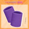 Willbond 8 Pack Wrist Sweatbands Sports Wristbands Tennis Sweatbands Neon 80s Thick Cotton Gymnastics Sweat Band International Sports Athletic Wristband for Men Women Party(Neon Purple) view 3