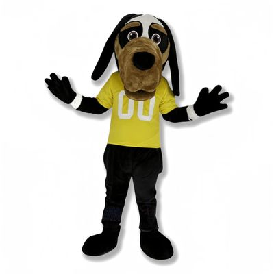rushopn Stylish Cool Black Dog Mascot Costume - Ideal for Sports Events and Promotions