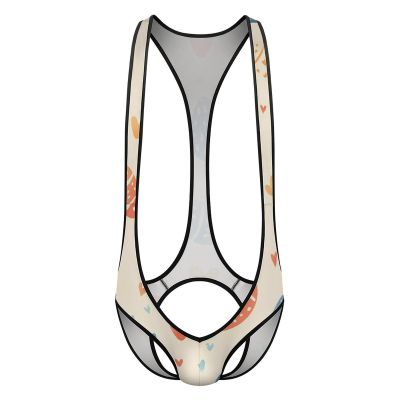 BedBliss 2024New, Men's Singlet Bodysuit, Rainbow Pride Hot Men's Jumpsuit Flirting Leotard, Men's Wrestling Bodysuit.Easter Day