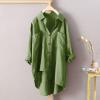 JOFOW Linen Shirt Women Womens Linen Button Down Shirts Linen Tops for Women 2024 Linen top Women (b-Green,Large) view 2