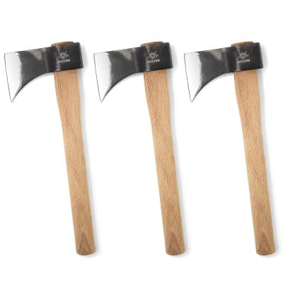 WICING 15.7" Throwing Axe, 1065 Manganese Steel Hatchet, Beech Wood Handle for Axe Throwing - 3 Pack