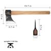 WICING 15.7" Throwing Axe, 1065 Manganese Steel Hatchet, Beech Wood Handle for Axe Throwing - 3 Pack view 2