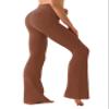 BUBBLELIME 29"/31"/33"/35"/37" 4 Styles Women's High Waist Bootcut Yoga Pants - Basic Nylon_Dark_Coffee XXL-29 Inseam view 1