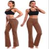 BUBBLELIME 29"/31"/33"/35"/37" 4 Styles Women's High Waist Bootcut Yoga Pants - Basic Nylon_Dark_Coffee XXL-29 Inseam view 3