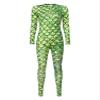 Aislor Womens Mermaid Jumpsuit Swimsuit Long Sleeve Fish Scale Print Bodysuit Rash Guards Beachwear Bathing Suit Type F X-Large