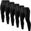 ATTIQOZI 6,5,4 Pack Mens Compression Pants Leggings Athletic Workout Baselayer Running Tights Black(5pack) M view 1