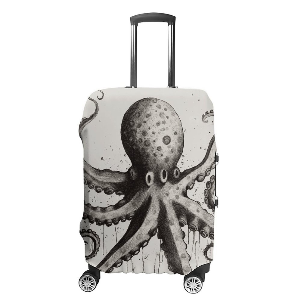 NQLYUT Luggage Cover Elastic Suitcase Cover Anti-Scratch Suitcase Covers Travel Octopus Luggage Covers Luggages Protector for Travel Adult Luggages Decorative 18-32 Inch