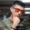 ATTCL Polarized Sunglasses Men Driving: Lightweight Metal Frame Fiber Temples UV400 Protection Stylish Hexagonal Sun glasses 8799 Black Red view 3