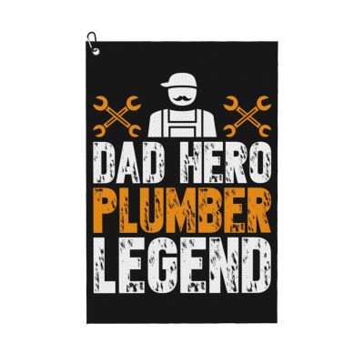 SIYTUAU Dad Hero Plumber Legend Golf Towel 16 x 24 Inch Golf Towels for Golf Bags with Carabiner Clip Polyester Golf Towel Golf Accessories for Men Women
