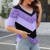 1/2 Sleeve Tops for Women Blouses for Women 2025 Short Sleeve V Neck T Shirts Basic Casual Trendy Blouses 08-Blue X-Large view 2