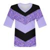 1/2 Sleeve Tops for Women Blouses for Women 2025 Short Sleeve V Neck T Shirts Basic Casual Trendy Blouses 08-Blue X-Large view 4