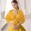 Yetuab 2PCS Pashmina Shawls and Wraps for Women - Wedding, Evening Dresses, White Lace and Crochet Fringe Shawls view 4