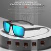 ATTCL Polarized Sunglasses Men Driving: Lightweight Metal Frame Fiber Temples UV400 Protection Stylish Hexagonal Sun glasses 8799 Black Blue view 2