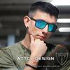 ATTCL Polarized Sunglasses Men Driving: Lightweight Metal Frame Fiber Temples UV400 Protection Stylish Hexagonal Sun glasses 8799 Black Blue view 3
