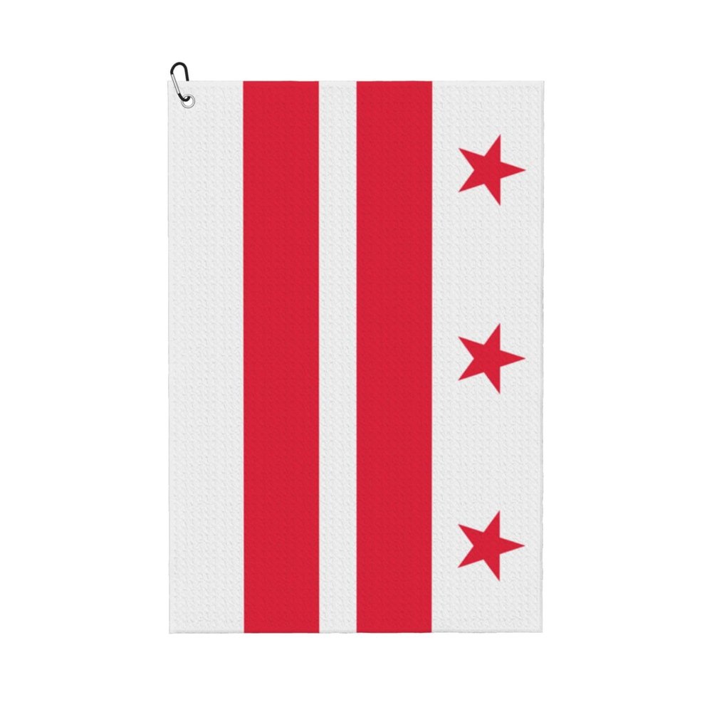 SIYTUAU Flag of The District of Columbia Golf Towel 16 x 24 Inch Golf Towels for Golf Bags with Carabiner Clip Polyester Golf Towel Golf Accessories for Men Women