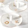 Yoqanr Ceramic Initials Jewelry Tray Ring Dish With Personalized C-Monogrammed Engagement Wedding Gifts, for Birthday Mother's Day for Women, Ceramic White 4.7" x2.4" view 4