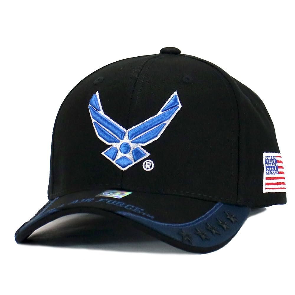 CHL Trading US AIR Force Hat USAF Officially Licensed Veteran Military Baseball Cap (US, Alpha, Large, Air Force 08 - Black)